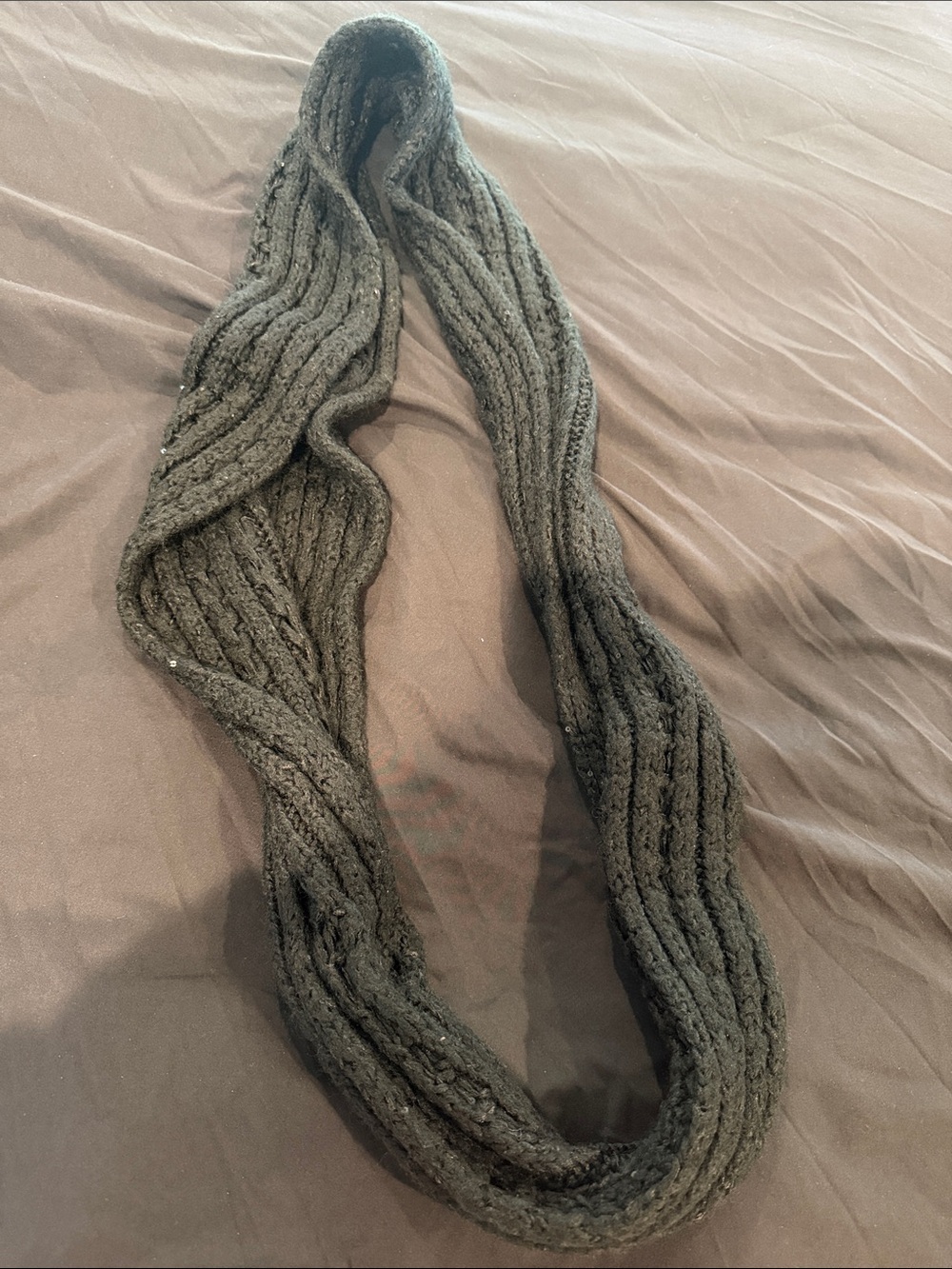Cozy Chunky Knit Infinity Scarf - Charcoal